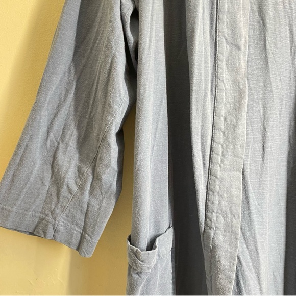 Coyuchi Organic Cotton Long Robe Light Blue size XS/S - Picture 5 of 13
